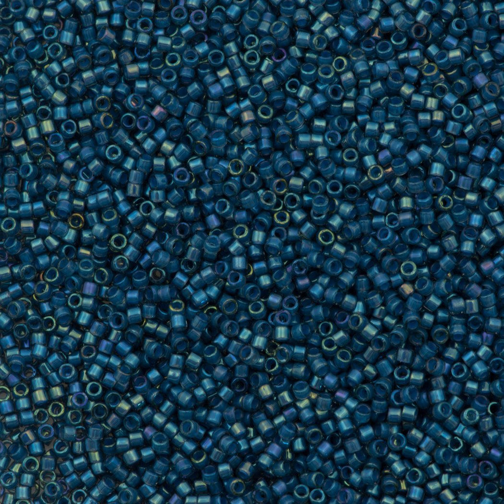 25g Miyuki Delica seed bead 11/0 Fancy Inside Dyed Teal Dark Blue DB2384