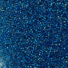 25g Miyuki Delica seed bead 11/0 Fancy Inside Dyed Teal Blue DB2385