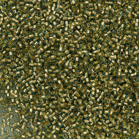 Miyuki Delica Seed Bead 11/0 24kt Gold Lined Light Aqua 7g Tube DB2522
