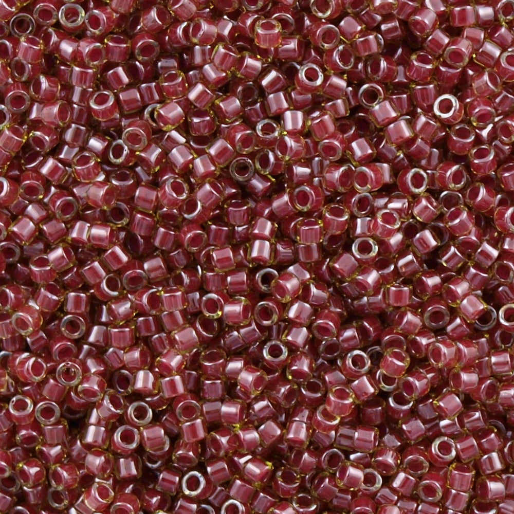 25g Miyuki Delica Seed Bead 11/0 Inside Dyed Color Amber Dark Red DB283