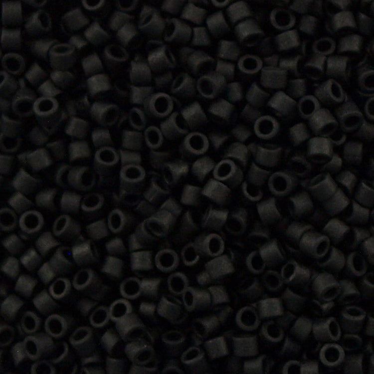 Miyuki Delica Seed Bead 11/0 Metallic Matte Black Luster (3 Gram Tube)