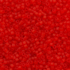 Miyuki Delica Seed Bead 11/0 Matte Transparent Red 2-inch Tube DB745