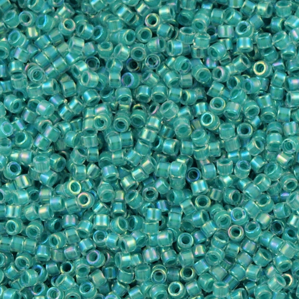 Miyuki Delica Seed Bead 11/0 Inside Dyed Color Aqua 2-inch Tube