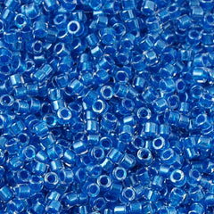 25g Miyuki Delica Seed Bead 11/0 Inside Color Lined Shimmering Blue DB920