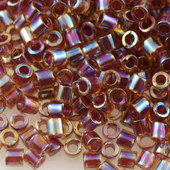 Miyuki Delica Seed Bead 8/0 Candle Inside Color Lined Light Rose AB 6.7g Tube DBL88