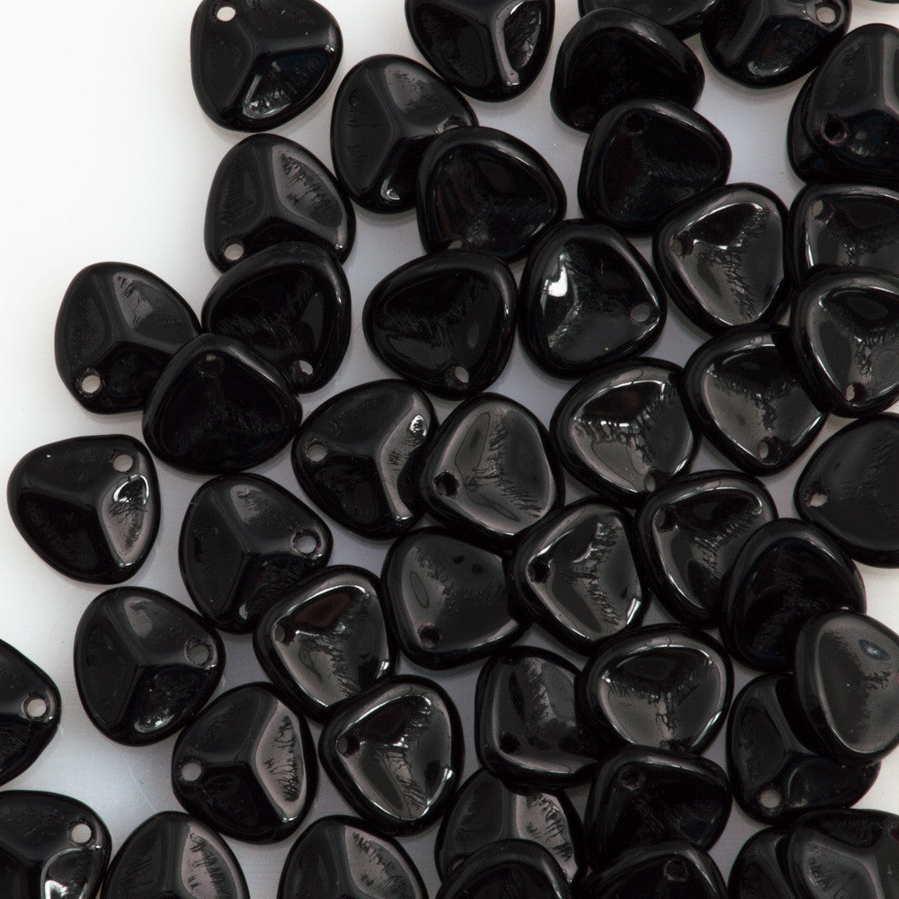 50 Czech 8x7mm Petal Jet Beads (23980)