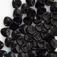 50 Czech 8x7mm Petal Jet Beads (23980)