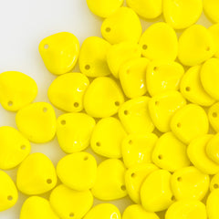 50 Czech 8x7mm Petal Opaque Yellow Beads 83120