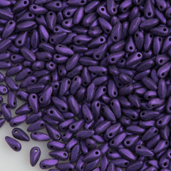 Czech Mini Dagger Metallic Suede Purple Beads 8g Tube (79021)