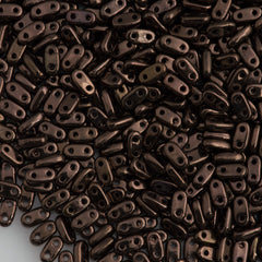 CzechMates 2x6mm Two Hole Bar Dark Bronze Beads 15g (14415)