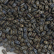 CzechMates 2x6mm Two Hole Bar Matte Brown Iris Beads 15g (21115)