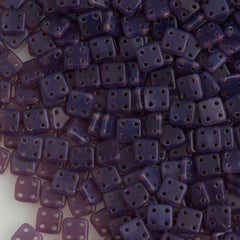 CzechMates 6mm Four Hole Quadratile Milky Amethyst Beads 15g (21010)
