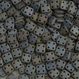 CzechMates 6mm Four Hole Quadratile Matte Brown Iris Beads 15g (21115)