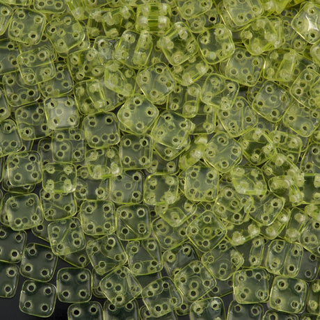 CzechMates 6mm Four Hole Quadratile Jonquil Beads 15g (80130)