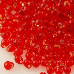Miyuki Drop Fringe Seed Bead Silver Lined Red 24g Tube (10)