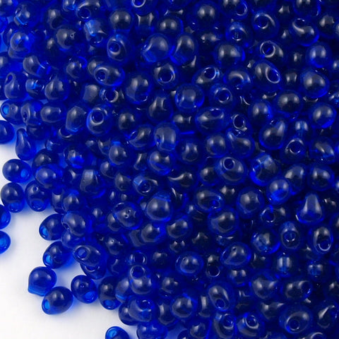 Miyuki Drop Fringe Seed Bead Clear Cobalt DP151 | Aura Crystals, LLC