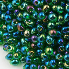 Miyuki Drop Fringe Seed Bead Transparent Green AB 24g Tube (179)