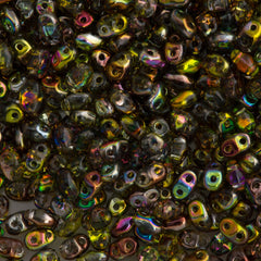 MiniDuo 2x4mm Two Hole Beads Crystal Magic Yellow Brown 15g (00030MYB)