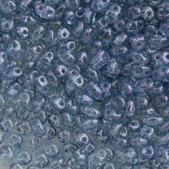 MiniDuo 2x4mm Two Hole Beads Transparent Blue Luster 8g Tube (14464)