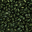 MiniDuo 2x4mm Two Hole Beads Metallic Green 8g Tube (14495B)
