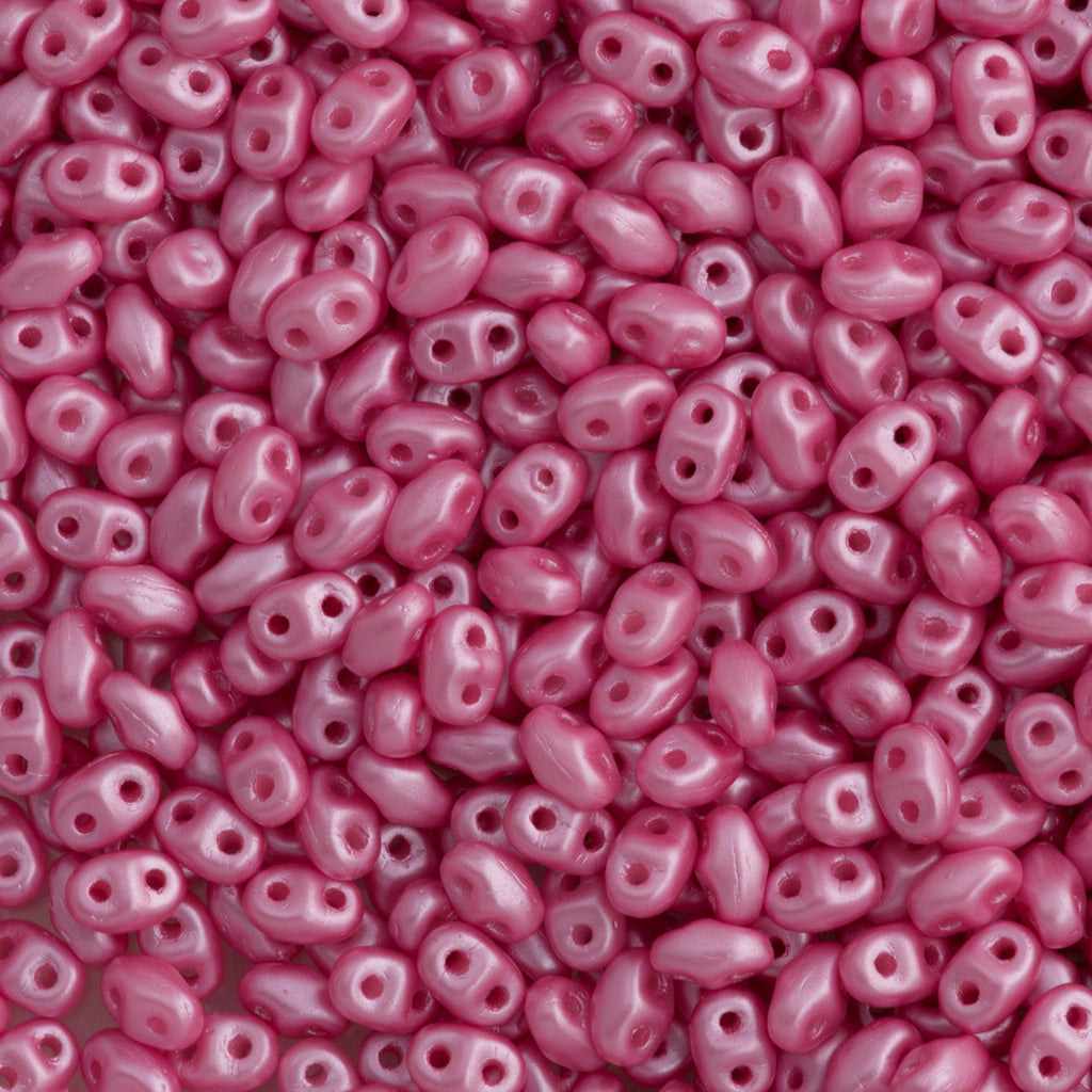 MiniDuo 2x4mm Two Hole Beads Pastel Pink 8g Tube (25008)