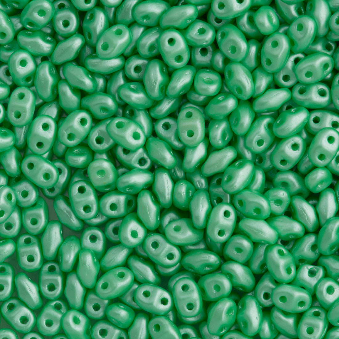 MiniDuo 2x4mm Two Hole Beads Pastel Light Green Chrysolite 15g (25025)