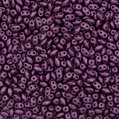 MiniDuo 2x4mm Two Hole Beads Purple Velvet 8g Tube (25032)