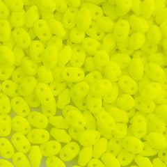 MiniDuo 2x4mm Two Hole Beads Neon Yellow 8g Tube (25121)