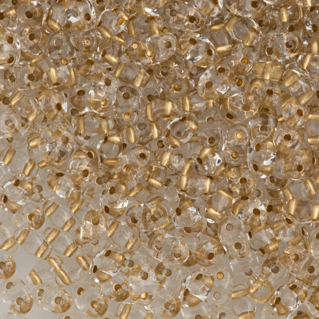 MiniDuo 2x4mm Two Hole Beads Bronze Lined Crystal 15g (68106)