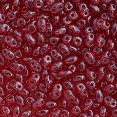 MiniDuo 2x4mm Two Hole Beads Siam Ruby Luster 15g (90080L)