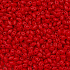 MiniDuo 2x4mm Two Hole Beads Opaque Red 8g Tube (93200)