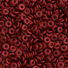 Czech O Beads Metallic Lava Red 7.9g Tube (01890)