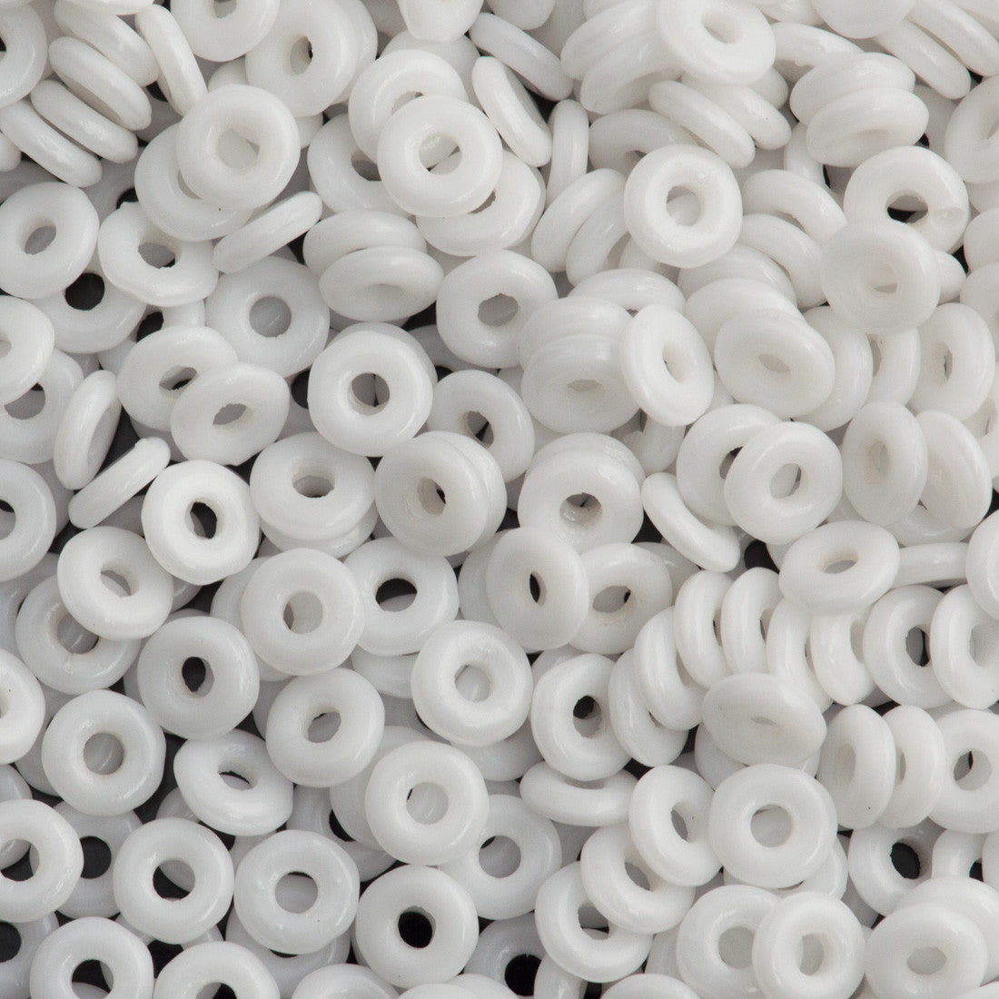 Czech O Beads Opaque White 7.9g Tube (03000)