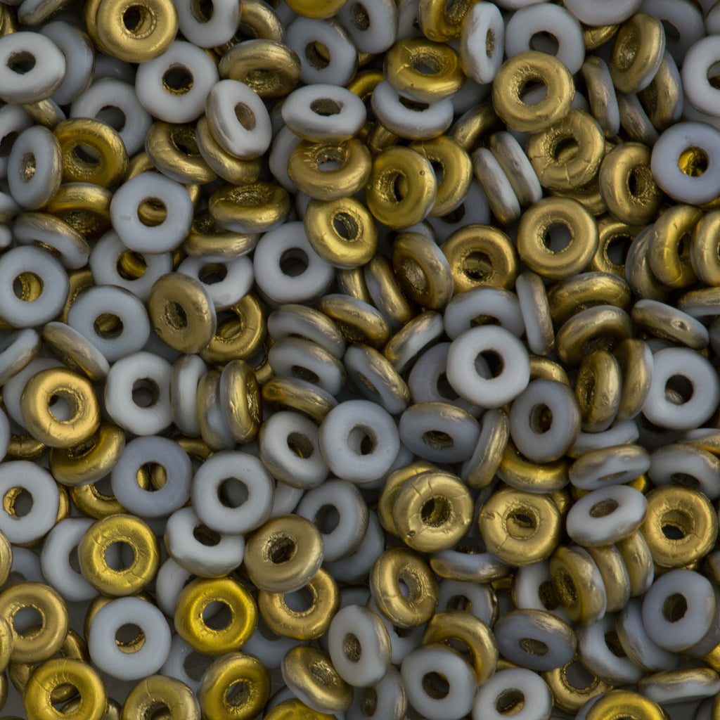 Czech O Beads Matte White Amber 15g (03000AMB)
