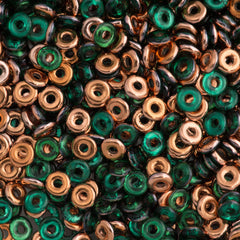Czech O Beads Emerald Capri Gold 7.9g Tube (50730CG)