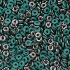Czech O Beads Jade Chrome 5.7 Grams (63140CH)