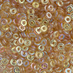 Czech O Beads Crystal Yellow Rainbow 7.9g Tube (98531)