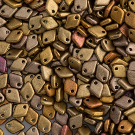 Czech Dragon Scale Beads Metallic Gold Iris 9g Tube (01610)