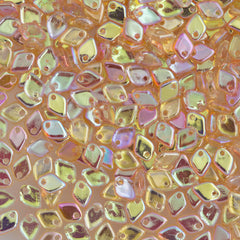 Czech Dragon Scale Beads Crystal Yellow Rainbow 9g Tube (98531)