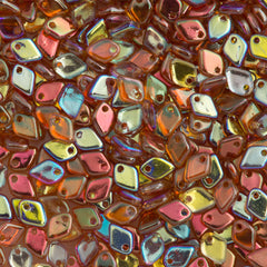 Czech Dragon Scale Beads Crystal Orange Rainbow 9g Tube (98535)