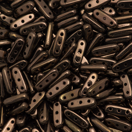 CzechMates Three Hole Beam Beads Dark Bronze 15g (14415)