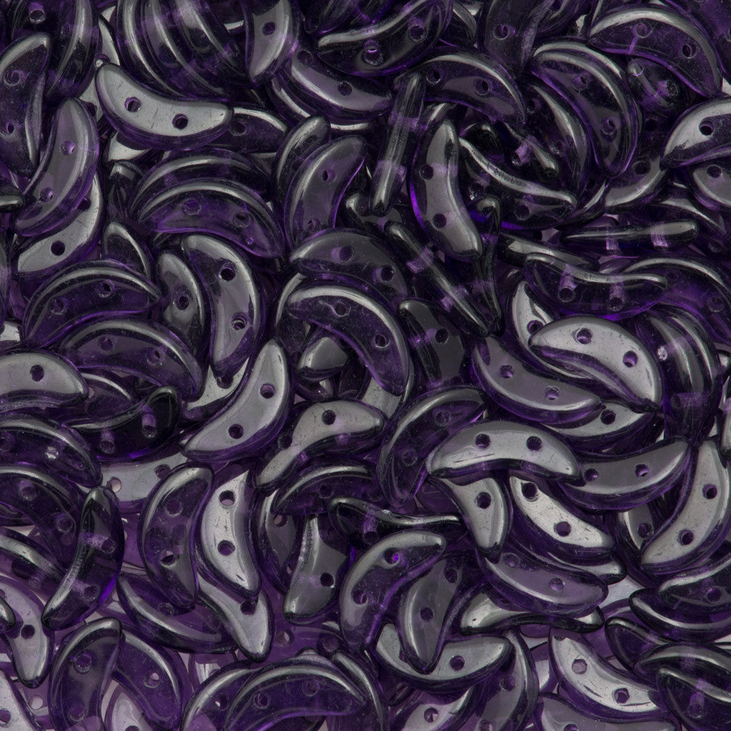 CzechMates 3x10mm Two Hole Crescent Tanzanite Beads 15g (20510)