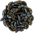 CzechMates 3x10mm Two Hole Crescent Matte Jet Bronze Vega Beads 15g (23980YM)