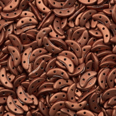 CzechMates 3x10mm Two Hole Crescent Saturated Metallic Copper Beads 8.5g Tube (77037)
