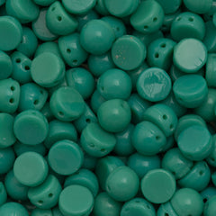 CzechMates 7mm Cabochon Two Hole Beads Opaque Turquoise 6.7g Tube (63130)