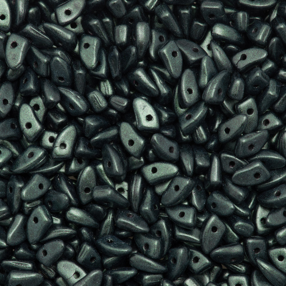 CzechMates Prong Beads Metallic Suede Dark Forest 15g (79052)