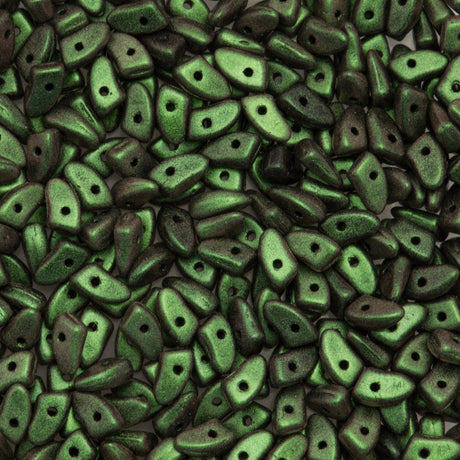 CzechMates Prong Beads Polychrome Olive Mauve 15g (94103)