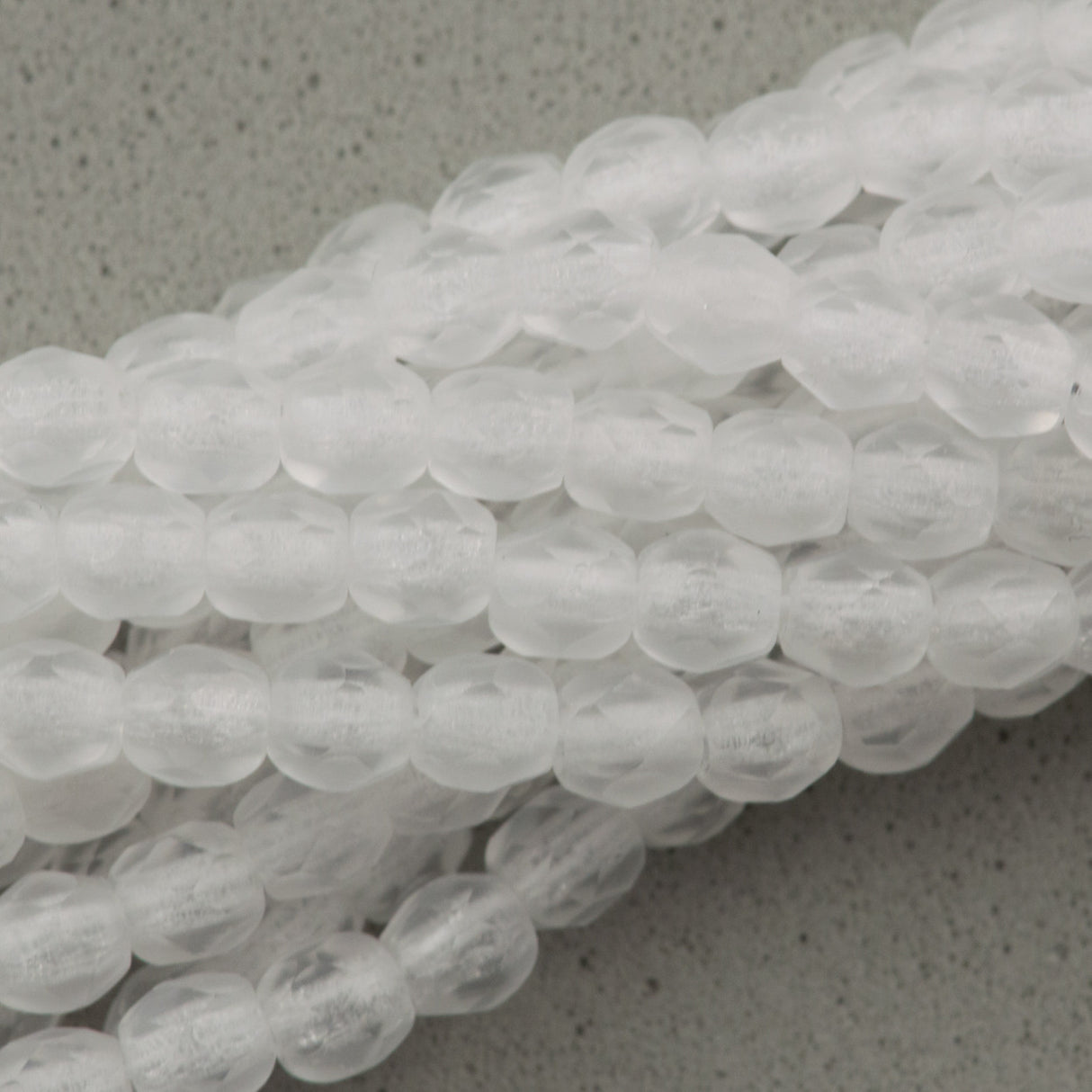 100 Czech Fire Polished 3mm Round Bead Matte Crystal (00030M)