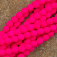 100 Czech Fire Polished 4mm Round Bead Neon Pink (25123)