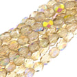 80 Czech Fire Polished 4mm Round Bead Crystal Lemon Rainbow (98534)